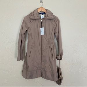 NWT [cole haan] tan hooded rain coat